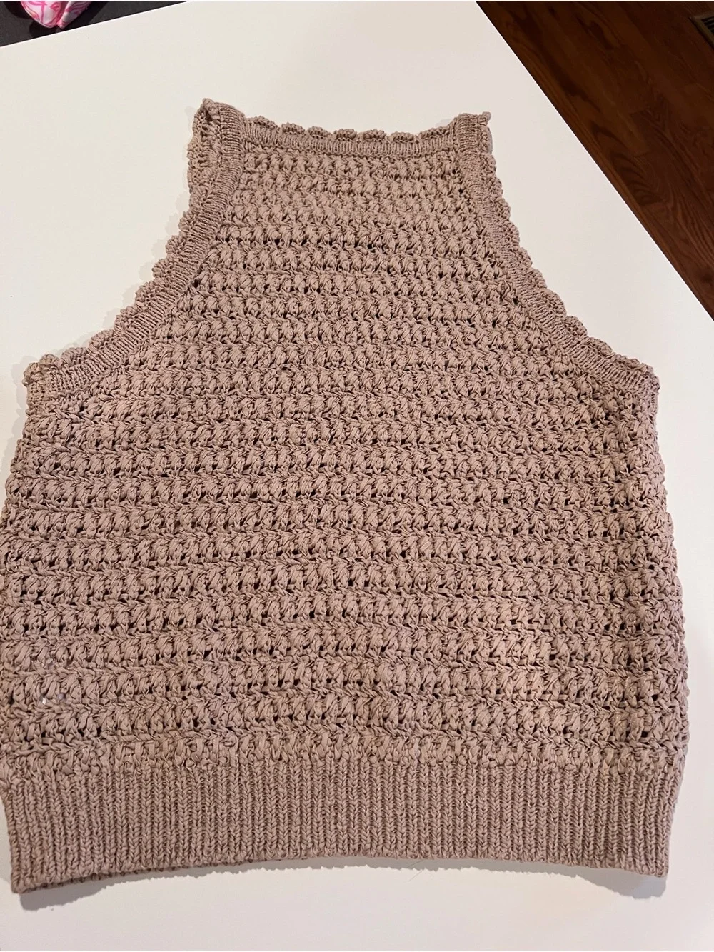 J. Crew Crochet Tank Sweater in Light Taupe